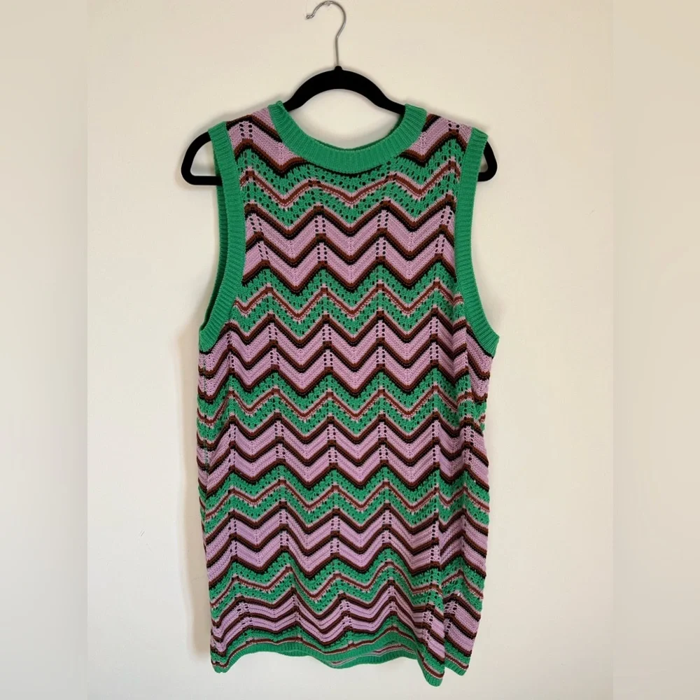 Knit mini tank dress - chevron stripe - Size US 10 - Picture 3 of 5